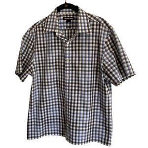 Michael Kors Youth Checkered Plaid Short Sleeve Button Down‎ Shirt Medium